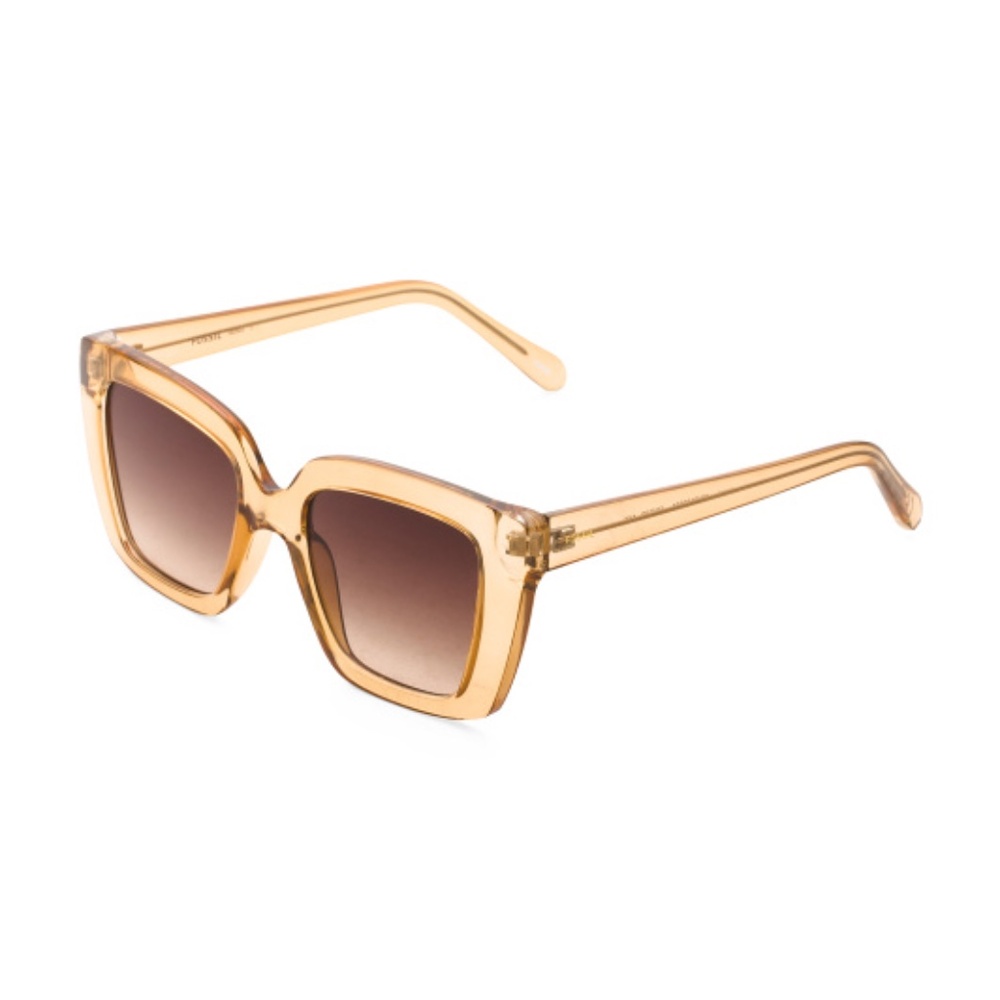 FOSSIL 50mm Transparent Gold Modified Cat 🐈‍⬛ Eye Sunglasses 🕶️ - NWT